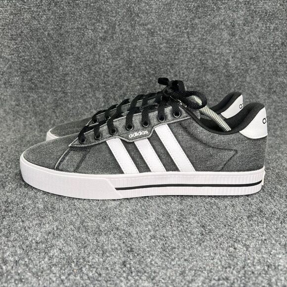 Adidas Daily 4.0 Shoes Mens 10.5 Grey Canvas Low Lace Up Retro Athletic Sneakers - Picture 4 of 11
